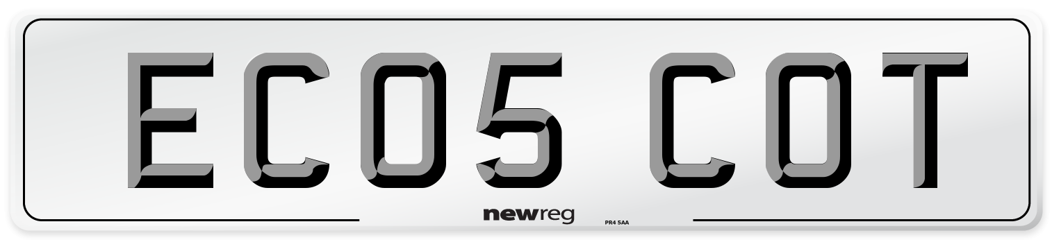 EC05 COT Number Plate from New Reg
